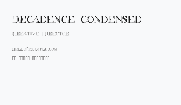 decadence condensed Business Card
