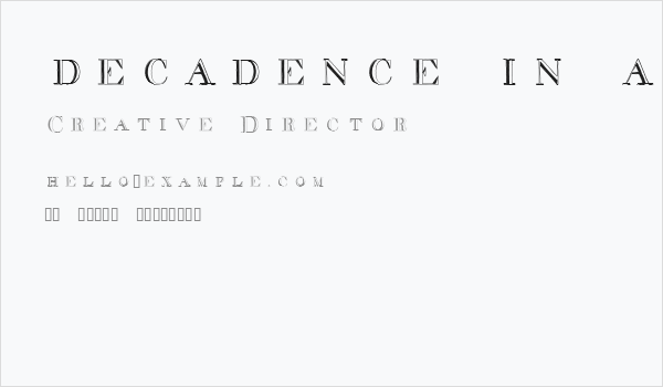 decadence in a different light Business Card
