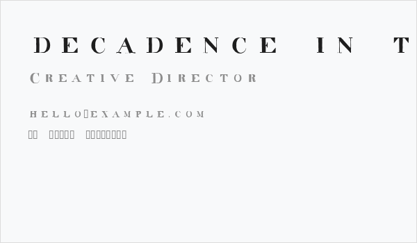 decadence in the dark Business Card
