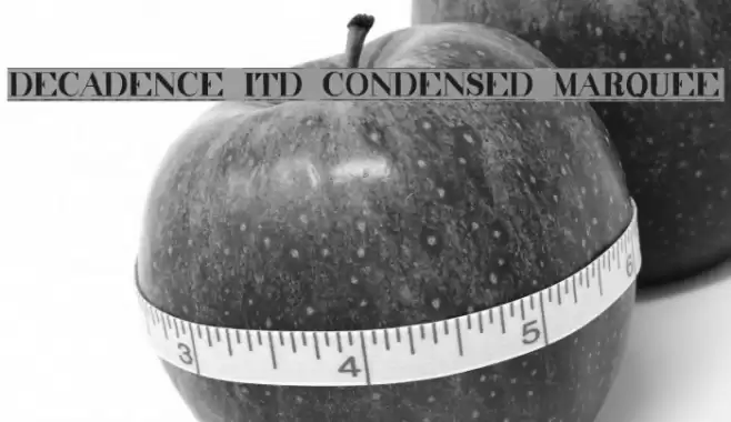 decadence itd condensed marquee Font examples