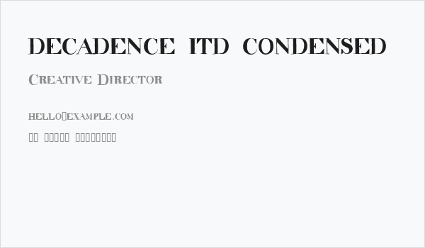 decadence itd condensed Business Card