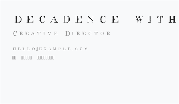 decadence without the diamonds Business Card