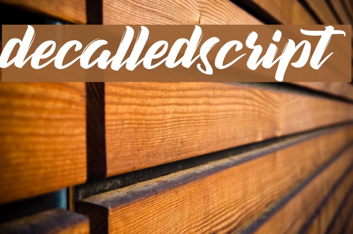 decalledscript Font examples