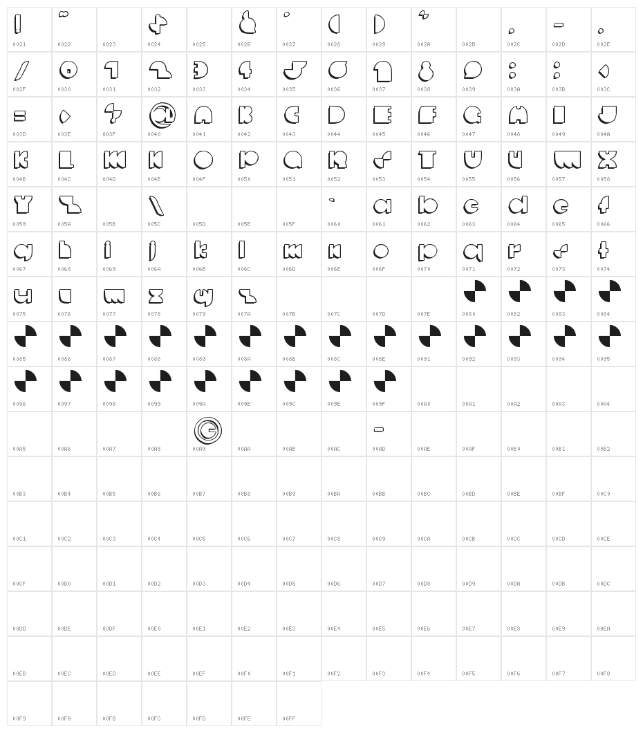 deccodisco_casual Character Map
