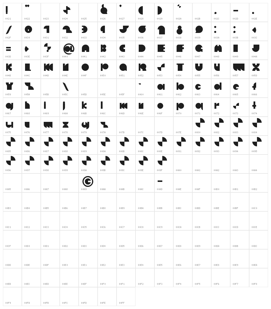 deccodisco Character Map