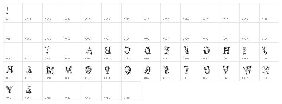 decemberice Character Map