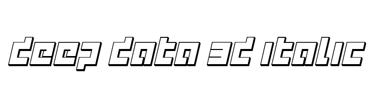 deep data 3d italic  Free Fonts Download