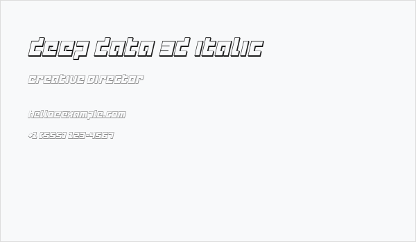deep data 3d italic Business Card