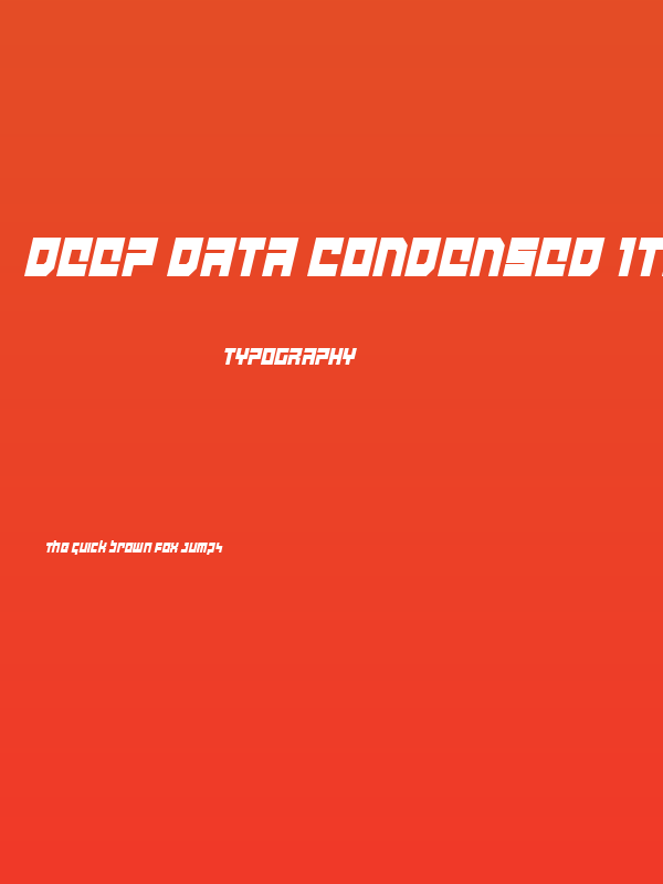 deep data condensed italic Poster