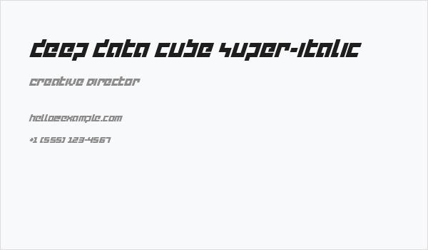 deep data cube super-italic Business Card
