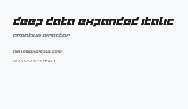 deep data expanded italic Business Card