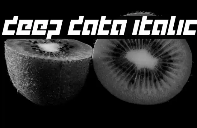 deep data italic Font examples