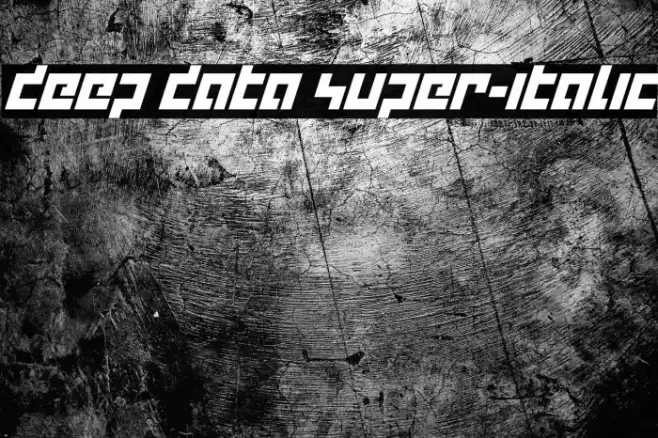 deep data super-italic Caratteri examples