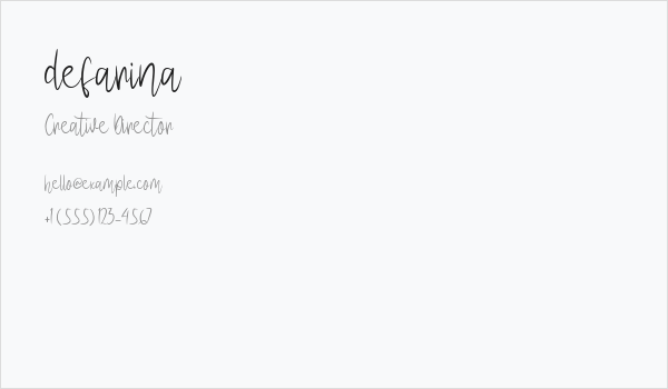 defarina Business Card