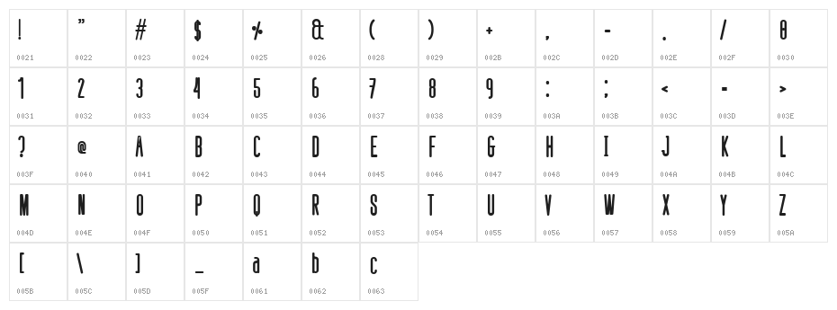 defatted milk Bold Character Map