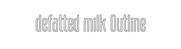 defatted milk Outline  免费字体下载