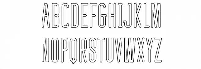 defatted milk Outline Schriftart Groß