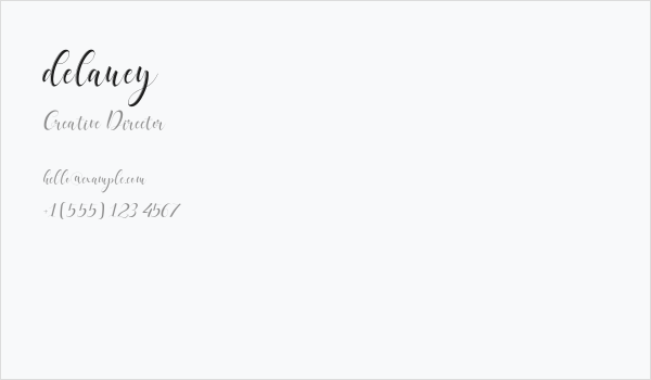 delaney Business Card