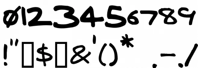 delarge marker pen Font OTHER CHARS