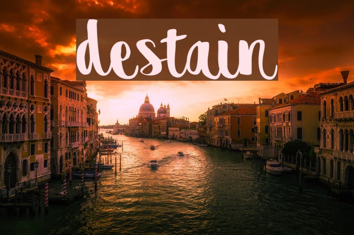 destain Font examples