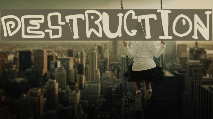 destruction Font examples