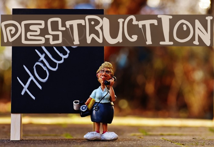 destruction Font examples