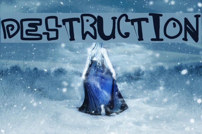 destruction Font examples