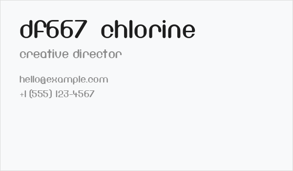 DF667  Chlorine Business Card