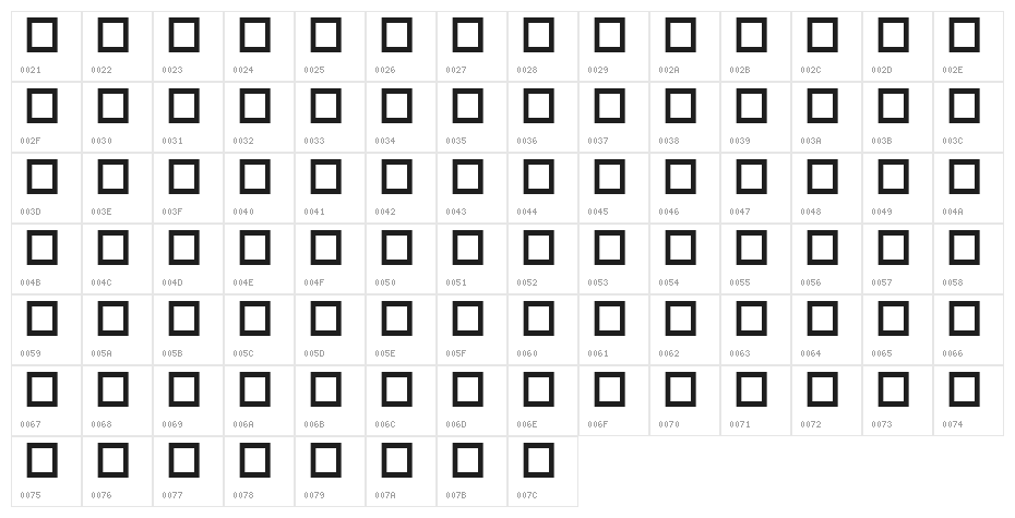 DFLiFancySong1B Character Map