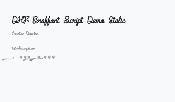 DHF Broffont Script Demo Italic Business Card
