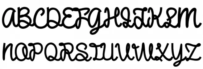 DHF Broffont Script Demo Caratteri MAIUSCOLE