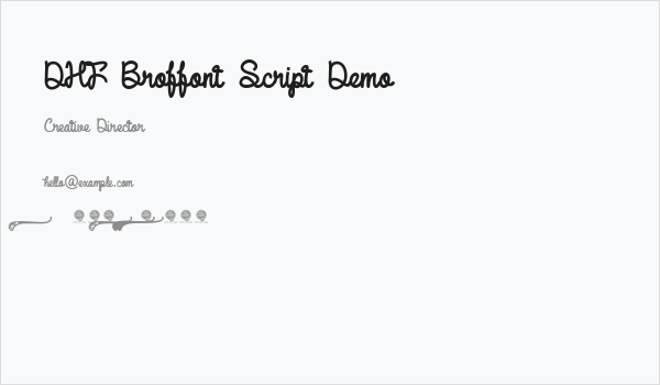 DHF Broffont Script Demo Business Card