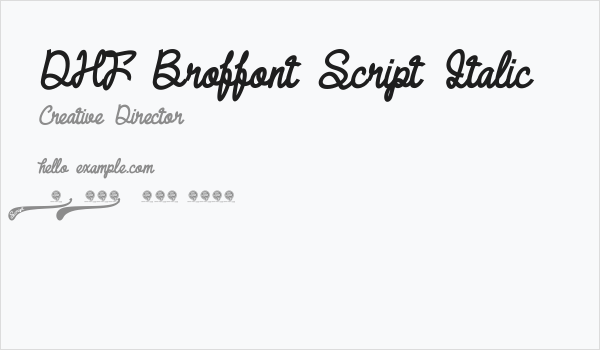 DHF Broffont Script Italic Business Card