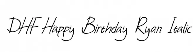 DHF Happy Birthday Ryan Italic  नि: शुल्क फ़ॉन्ट्स डाउनलोड
