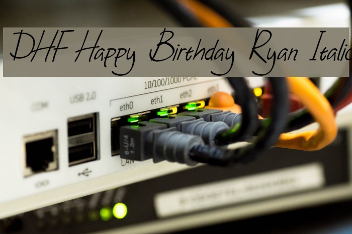 DHF Happy Birthday Ryan Italic Font examples