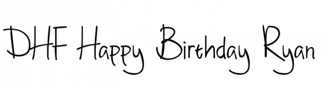 DHF Happy Birthday Ryan  Frei Schriftart Herunterladen