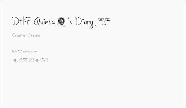 DHF Quinta's Diary @ Business Card