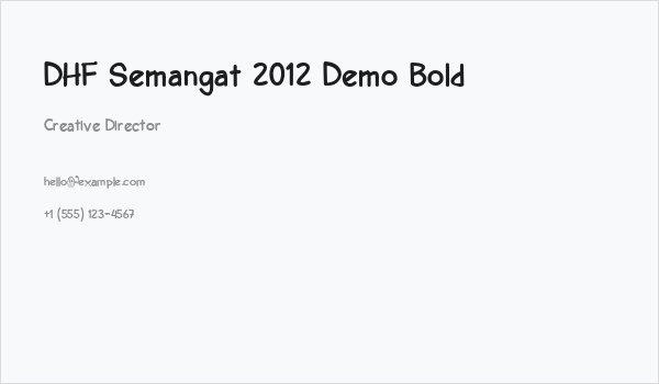 DHF Semangat 2012 Demo Bold Business Card