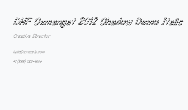DHF Semangat 2012 Shadow Demo Italic Business Card