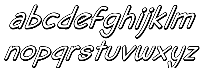 DHF Semangat 2012 Shadow Demo Italic Font LOWERCASE
