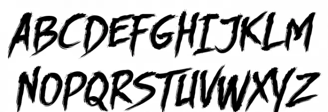 DHF Story Brush Slanted Font Litere mari