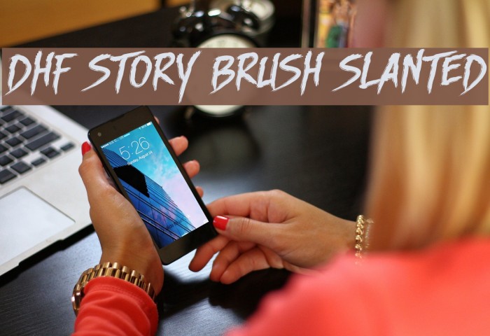 DHF Story Brush Slanted Font examples