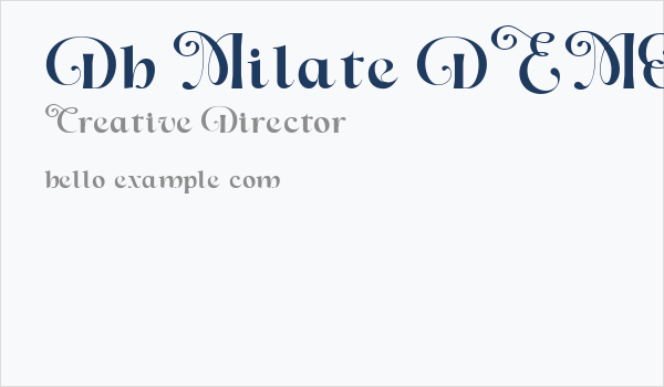 Dh Milate DEMO Extra Bold Business Card
