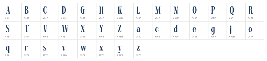 Dh Nottera Elegance DEMO Bold Character Map