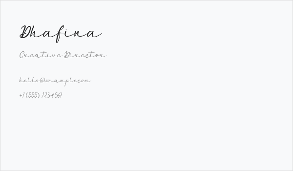 Dhafina Business Card