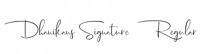 Dhanikans Signature 2 Regular  नि: शुल्क फ़ॉन्ट्स डाउनलोड