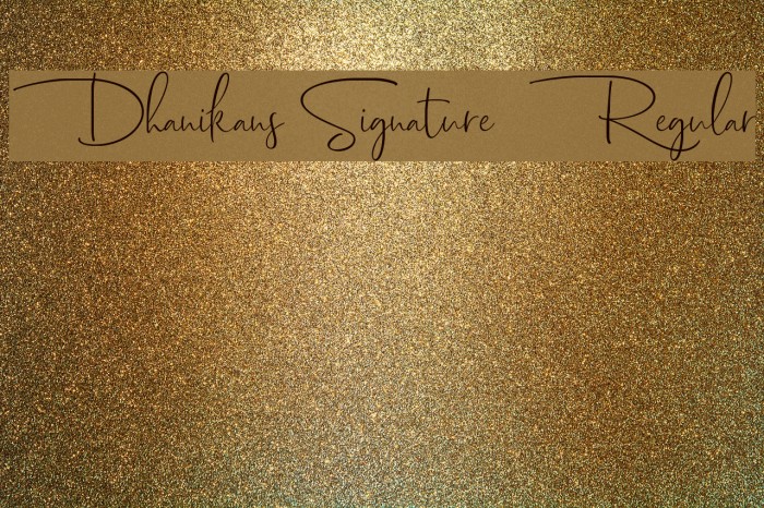 Dhanikans Signature 2 Regular Font examples