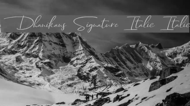 Dhanikans Signature Italic Italic Font examples