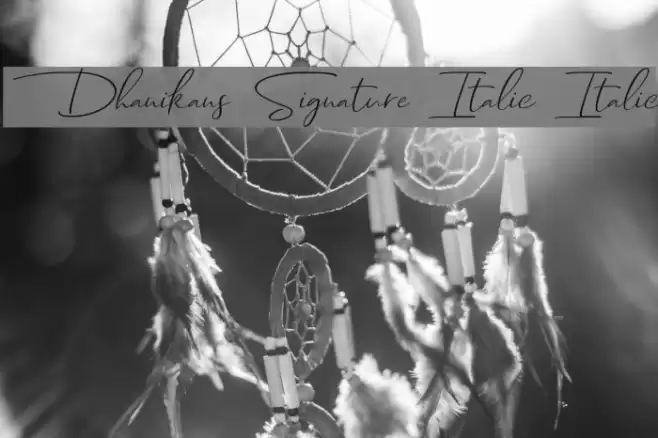 Dhanikans Signature Italic Italic Font examples