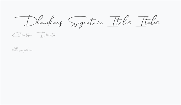 Dhanikans Signature Italic Italic Business Card